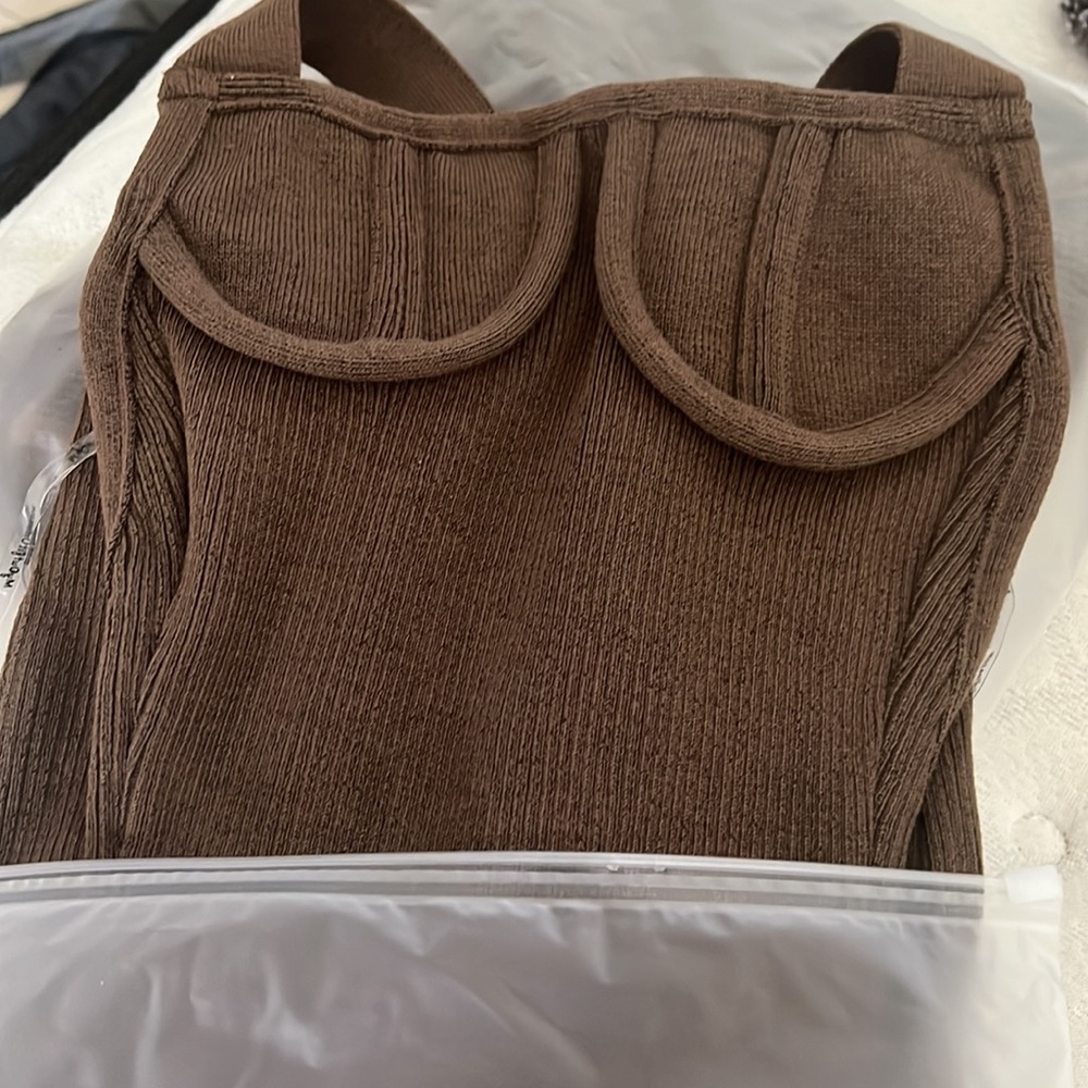 Ribbed Jumpsuit | Tan - Picture 4 of 6